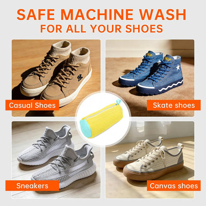 1PCS Blue Shoe Washing Machine Bags for All Shoe Types | Deep Cleaning,Reusable and Durable,Safeguarding Shoes from Scuffs and Deformation,Tear-Resistant Chenille Fabric