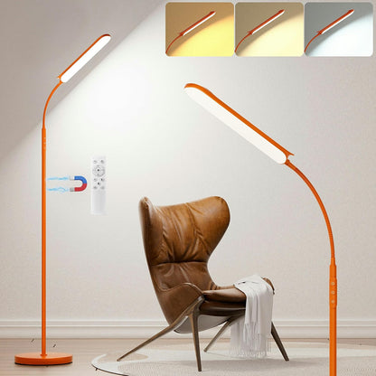 Yikuneng Dimmable LED Floor Lamp, Super Bright Reading Lamps Floor Standing lamp with Remote & Touch Control, Stepless Dimming & 2700K-6500K Color Temperature, for Living Room Bedroom Office, Black
