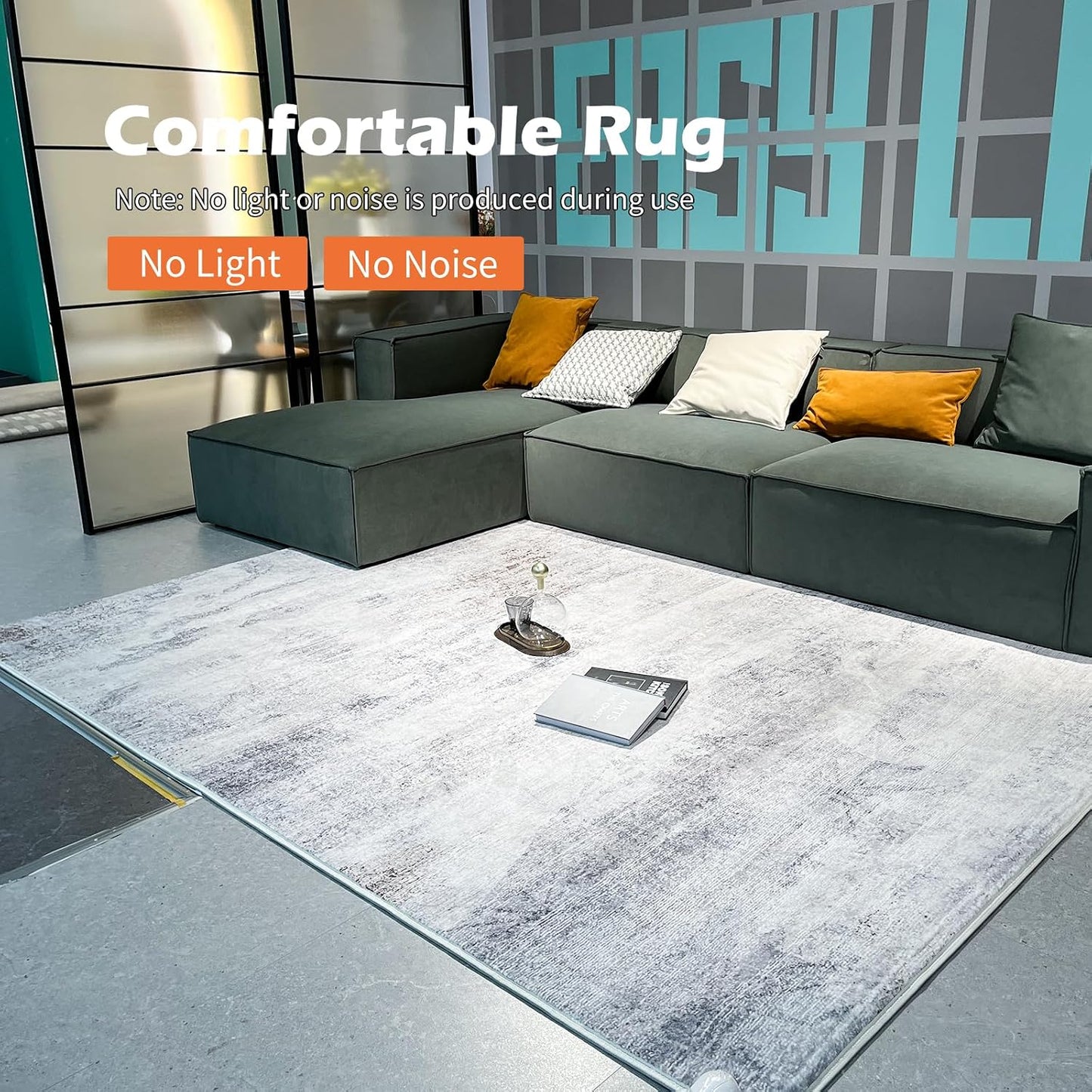 Electric Heated Carpet 35x55in Soft Plush Heating Rug 450W CX | Instant Warmth in 30s, 60 Heat Levels 12h Timer, Energy Efficient Safety Protection Ideal for Home Office Playroom 120V