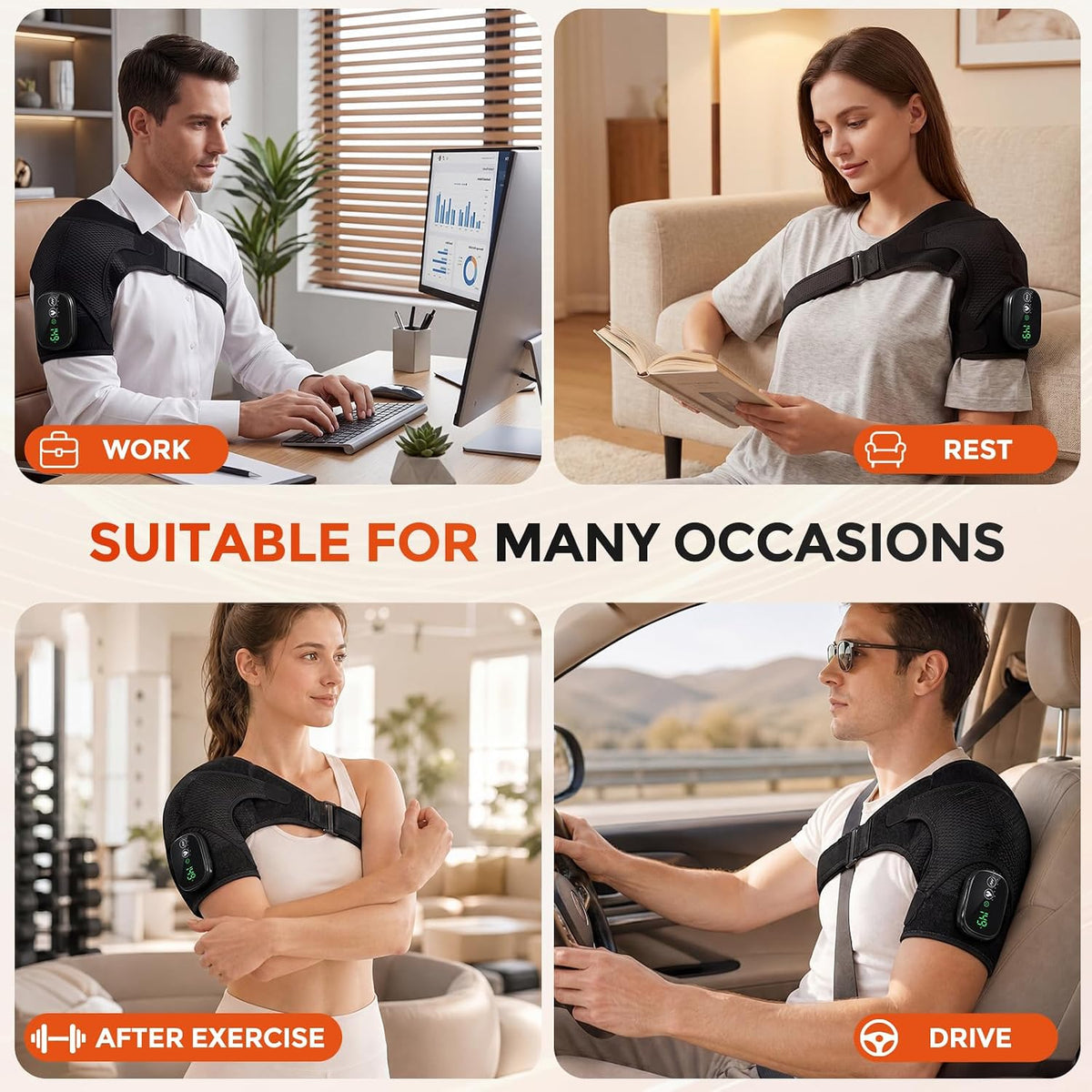 Shoulder Massager for Pain Relief & Rotator Cuff Shoulder Heating Pad