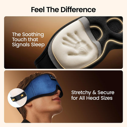 LC-dolida Sleep Headphones, 3D Sleep Mask Bluetooth Wireless Music Eye Mask, Sleeping Headphones for Side Sleepers Sleep Mask with Bluetooth Headphones Ultra-Thin Stereo Speakers Perfect for Sleeping