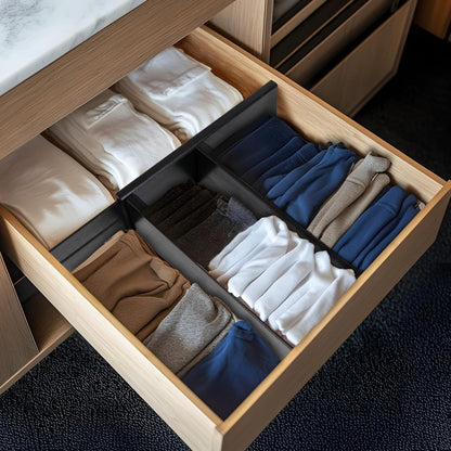 Utoplike 4 Pcs Bamboo Kitchen Drawer Dividers, Large Drawers Organizers | Adjustable Spring Loaded Expandable Organization, Works in Dresser, Bathroom, Bedroom, Office, Fit 17.8"-20.6" Drawer, 2.4"H