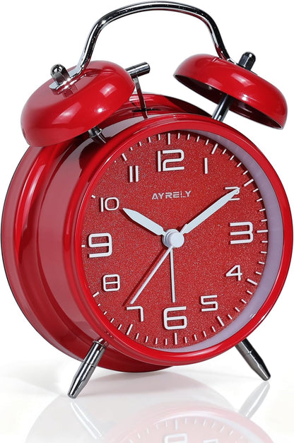AYRELY® Super Loud Alarm Clock for Heavy Sleepers, 4.5 Inch Twin Bell Retro