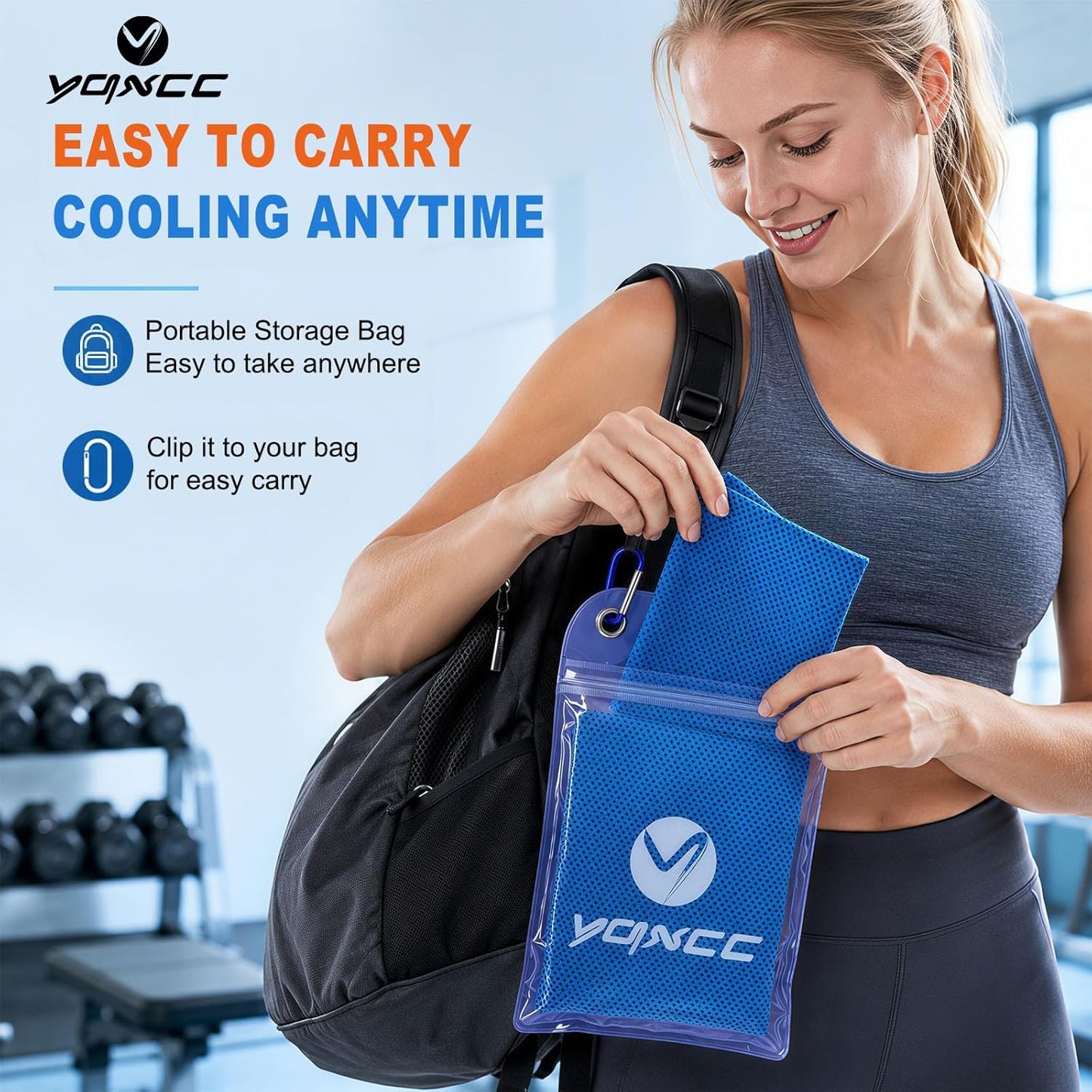 YQXCC 4 Pack Cooling Towels 40"x12", Cold Cool for Neck & Face | Cooling Neck Wraps, Soft Breathable Microfiber Chilly Towels, Ideal for Gym, Yoga, Golf, Running, Camping & Hot Weather