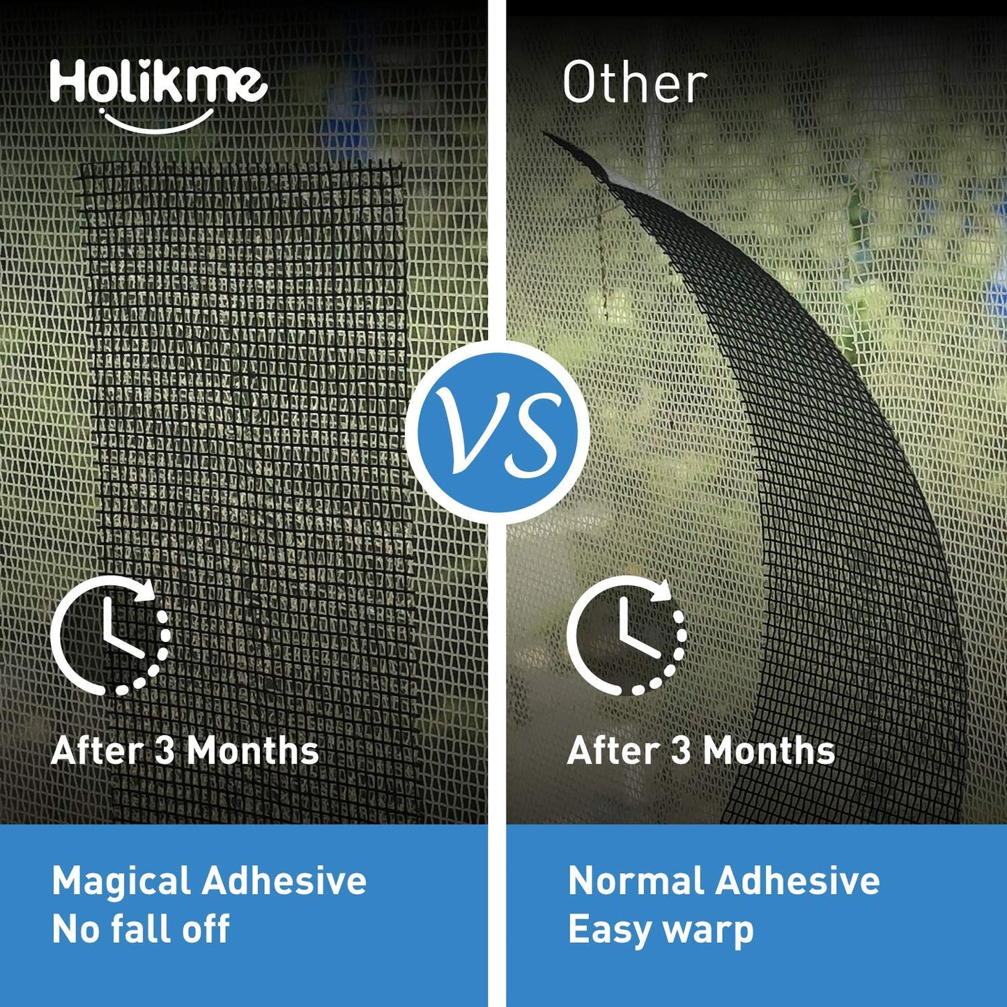 Holikme Window Screen Repair Tape, Door Window Fly Lanai Screen Repair kit Patch Tape Strong Adhesive Long Lasting Fiberglass Covering Wire Mesh Repair Tape Seal for Repair Holes Tears 2"W×80"L, Grey