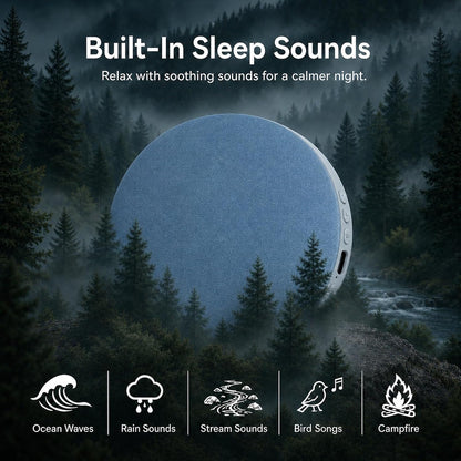 Pillow Speaker for Sleeping, Headphone-Free Mini Bluetooth Speaker Under Pillow, White Noise Sound Machine with Pink Noise, Auto-Off Timer for Side Sleeper
