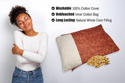 Microwavable Corn Filled Heating Pad and Cold Pack/Washable 100% Cotton Cover (Cross Hatch - Mint, 7.5in W x 11in L)