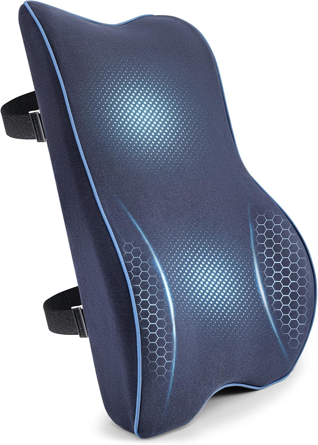 Soft Comfortable Memory Lumbar Support Pillow Back Cushion for Offic | Built-In Adjustable Straps Secure Reduce Back Soreness Pressure Distribution Breathable Premium Fabric Long-lasting Support