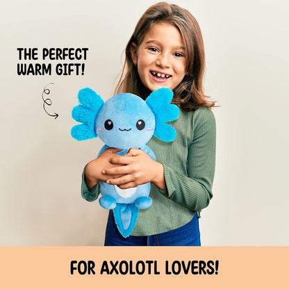 Axolotl Unscented 2Lbs Heating Pad for Neck Shoulders and Back Wrap Microwavable, Heatable 22.5" Cute Warm Stuffed Animals Neck Warmer - Axolotl Gifts for Women Girls and Kids