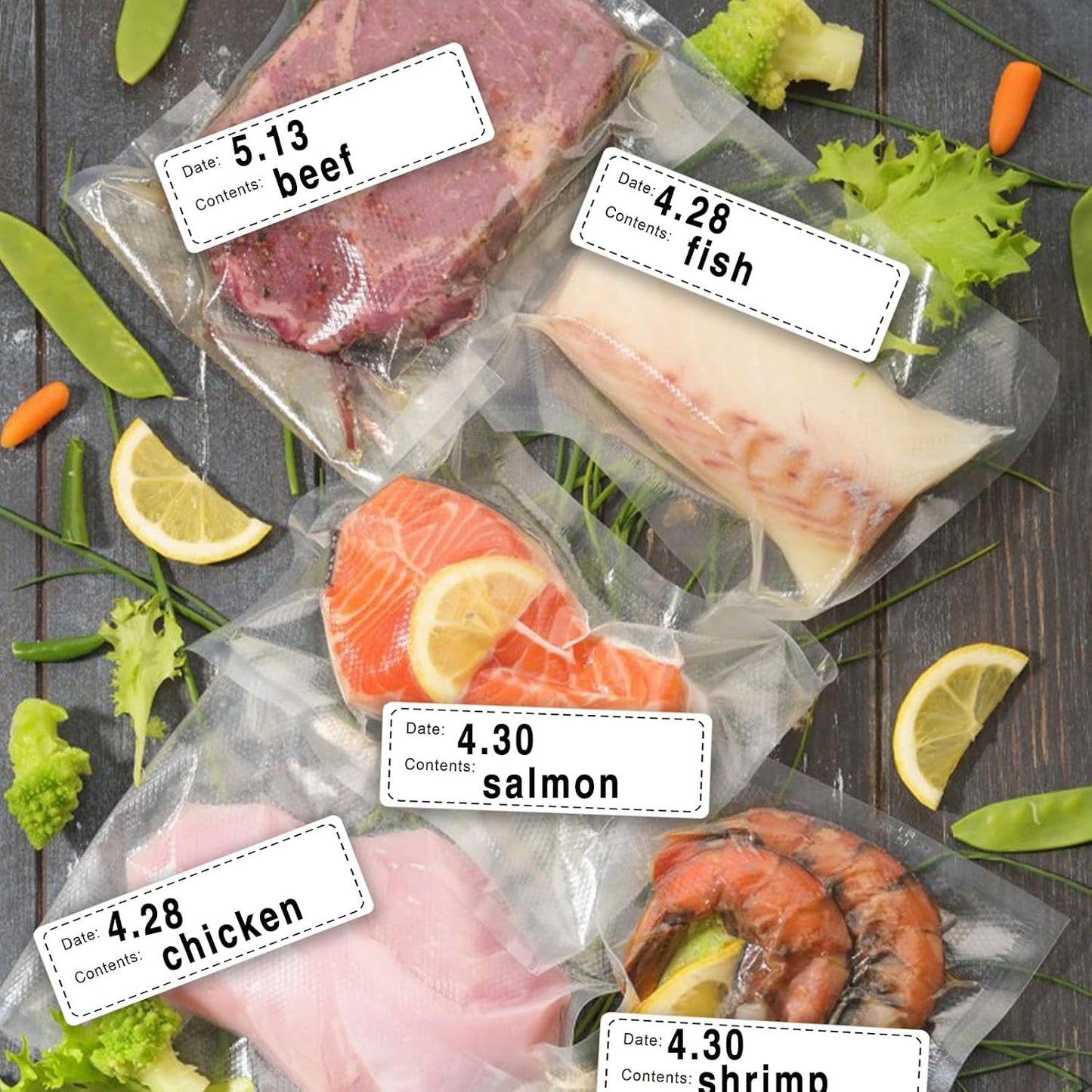 600pcs Removable Freezer Labels,1x3 Inch Food Storage Stickers Containers Date Stickers,Easy Clean and Write On Refrigerator Freezer Paper Label,No Residue,for Kitchen,Restaurants,Markets（Black）