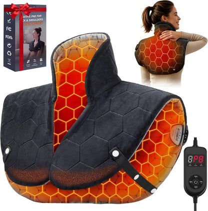 1min Fast Heating Pad for Neck Shoulders & Back, 6X Far Infrared Heat Wrap