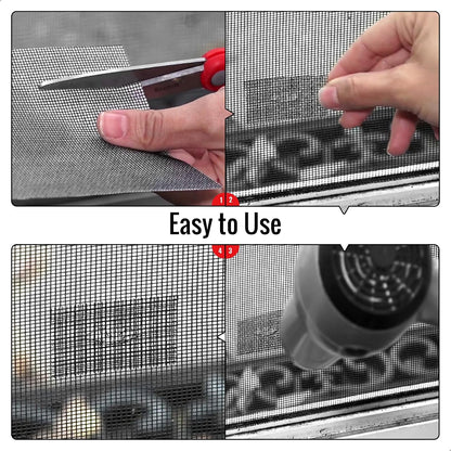 Matenf Window Screen Repair Patches, 4" x 4", 10 PCS, Black | 3-Layer Sticky Mesh Patches, Invisible Budget-Friendly, Tool-Free Waterproof Fix for Screen Tears, Holes and Pet Scratches