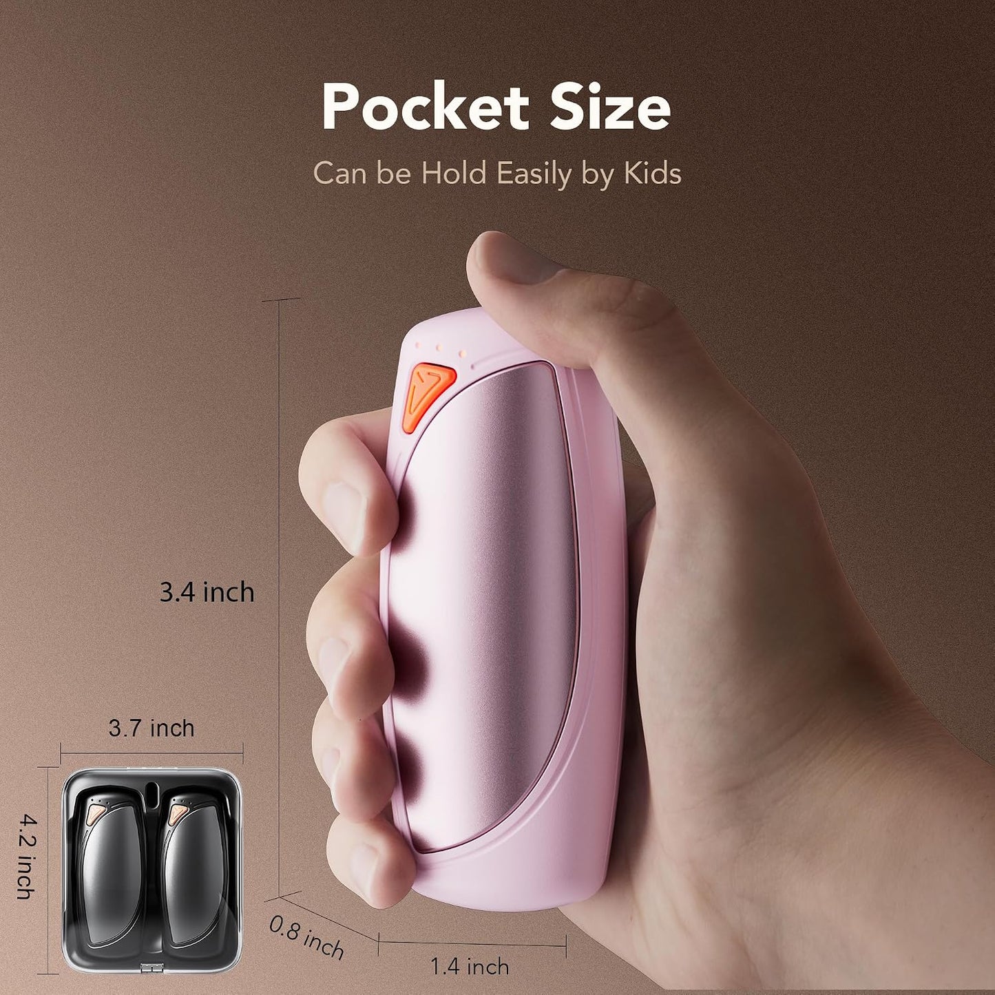 14000mAh Rechargeable Hand Warmers 2 Pack, Ultra-Long Battery Life Portable Heater, Dual-Side Fast-Heating, USB-C Charging Case Gifts for Outdoor Camping Hunting