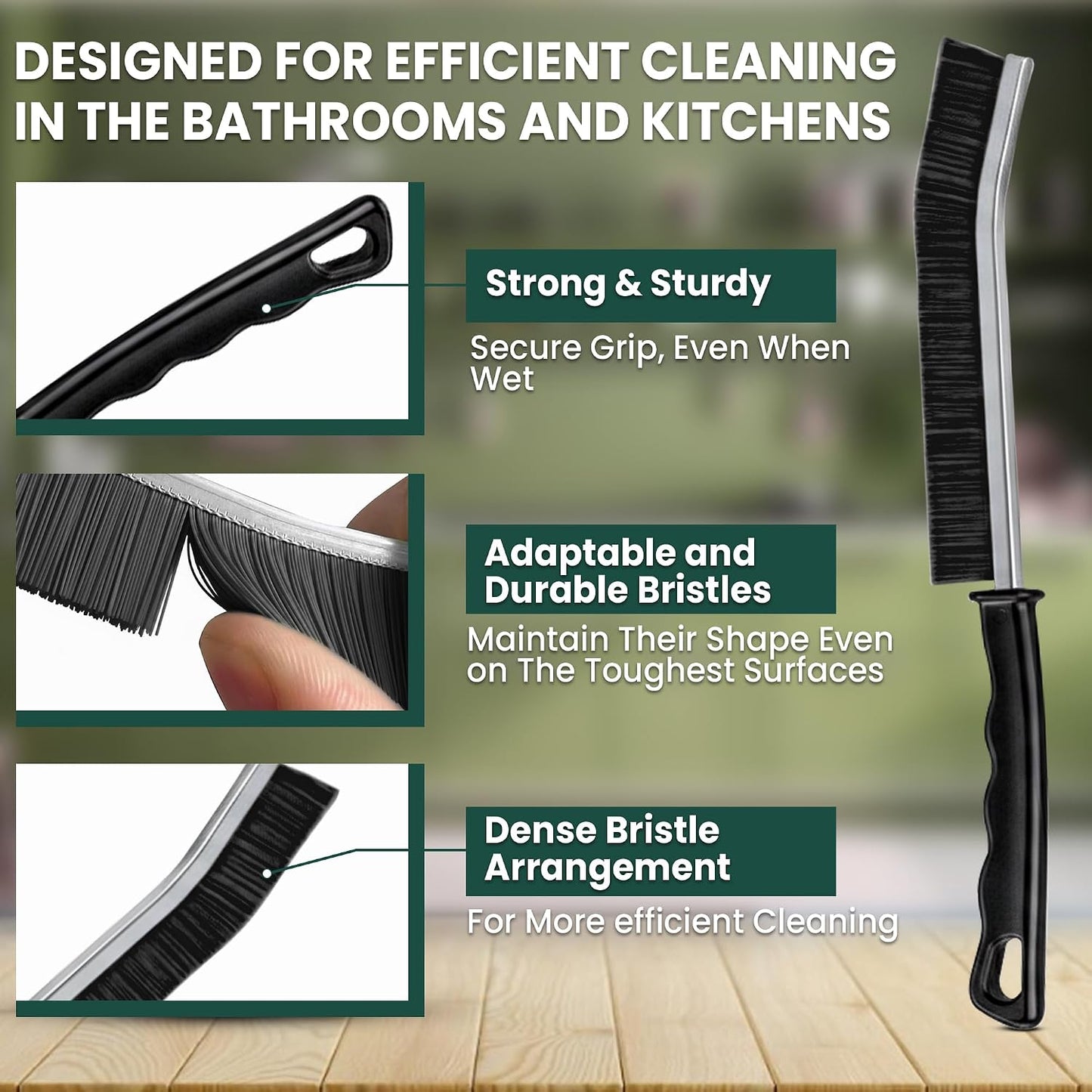 8 Pcs Crevice Cleaning Brush Set – Hard Bristle Cleaning Tools for Grout, Gaps & Narrow Spaces – Multi-Purpose Grout Brush, for Cleaning Bathroom, Shower, Window Tracks, Kitchen | Multi-Purpose Grout Brush for Bathroom, Shower, Window Tracks & Kitchen