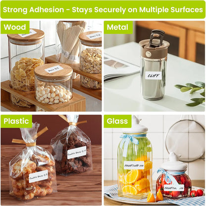 1000 Pcs Removable Food Labels Stickers with Perforation Line, 1" x 2" | For Storage Bins, Jars, Waterproof & Oil Resistant, Freezer Labels, Bottle Labels Easy Peel Off, Labels for Food Containers