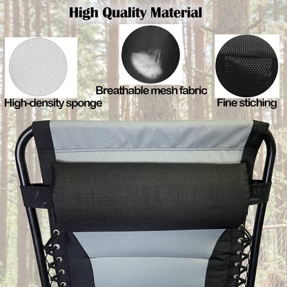 Ostlttyn Head Pillow for Lounge Chair Zero Gravity Chair Patio Lawn Recliner Chair, Large Zero Gravity Chair Cushion w/Adjustable Elastic Band, Soft Recliner Head Pillow for Indoor Outdoor