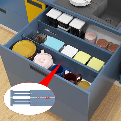Bamboo Drawer Dividers Organizers, Drawer Separators Splitter,17-22 inches Long Adjustable Spring-loaded Organizer for Large Utensil, Clothes, Tools Drawers(yellow)