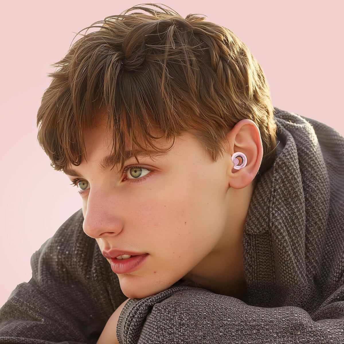 Ear Plugs for Sleeping Noise Cancelling - Reusable Silicone Earplugs for Concert, Motorcycle, Sports and Festivals, 30dB Noise Reduction, Washable Hearing Protection - Pink