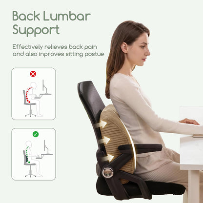 HIGOGOGO Lumbar Support Pillow for Recliner Chair/Accent Chair/Couch, Memory Foam Back Support Cushion for Elderly, Recliner Cushions for Back Rest, Pain Relief, Reading, Washable Cover, Brown