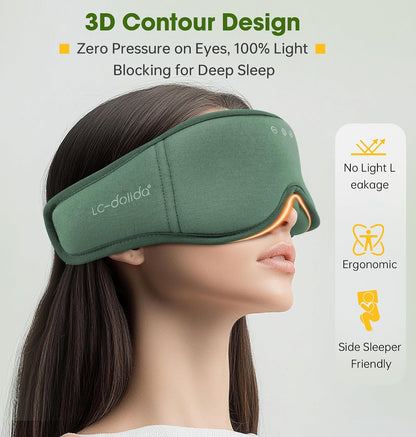 BambooCotton 3D Bluetooth Sleep Mask, LC-dolida 2026 New Sleep Headphones, Wireless Comfort, Sustainable Luxury for Better Sleep
