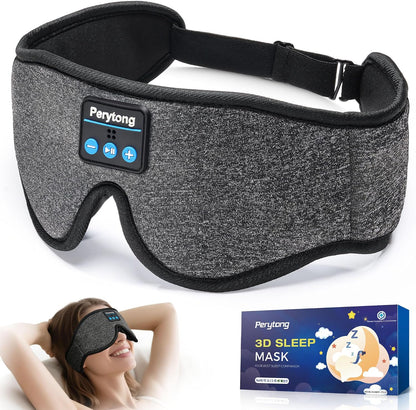 Perytong Sleep Mask with Bluetooth 5.4 Headphones, Wireless Music Sleep Eye Mask for Side Sleepers, 3D Contoured Comfort & Built-in HD Stereo Earphones, Blackout for Travel (Peach Pink)