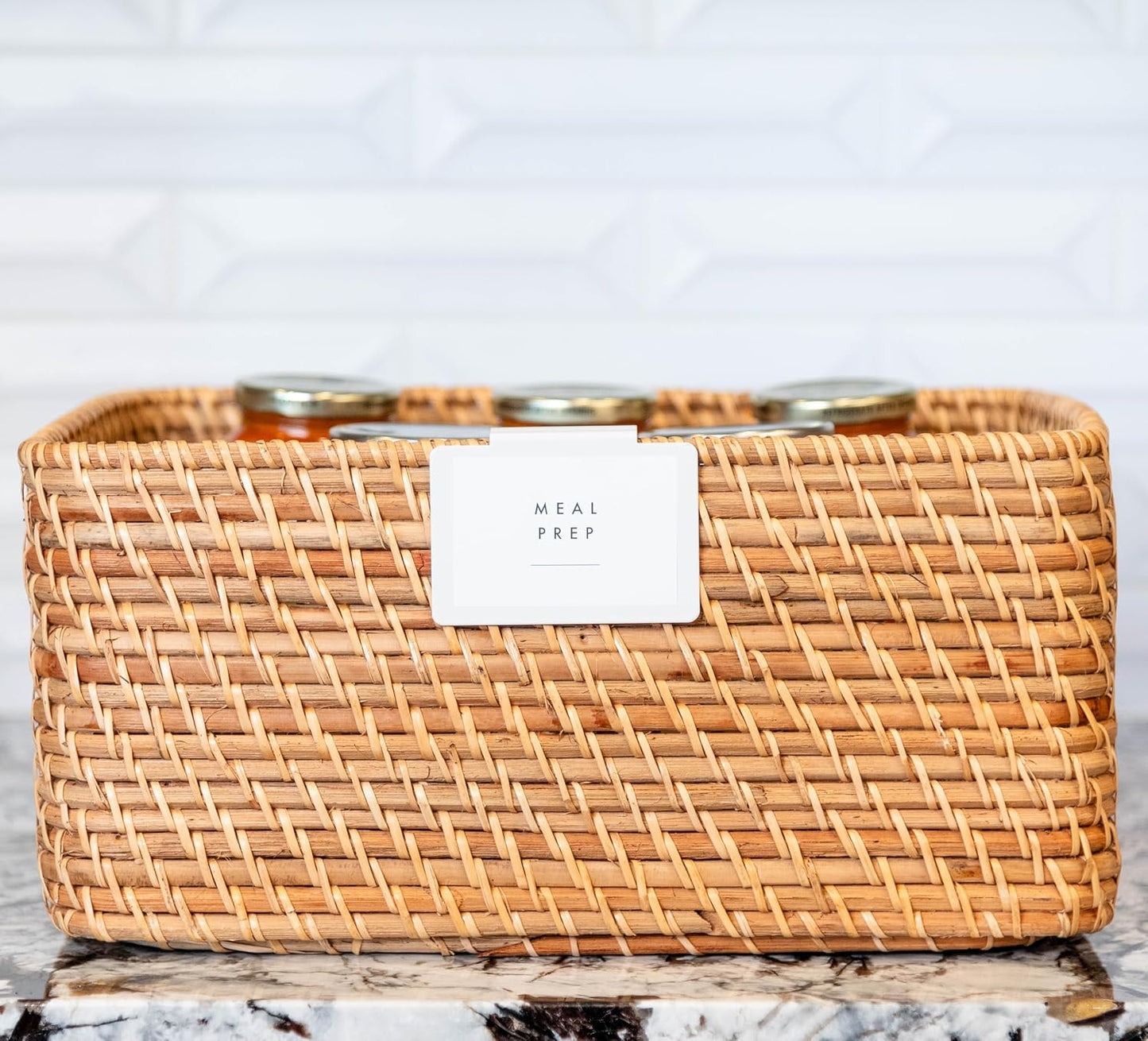 Storage Bin Label Holders Clip-On – 10 Pack Metal Basket Labels for Pantry, Baskets, Shelves & Organization Bins, 3.5” x 2.5