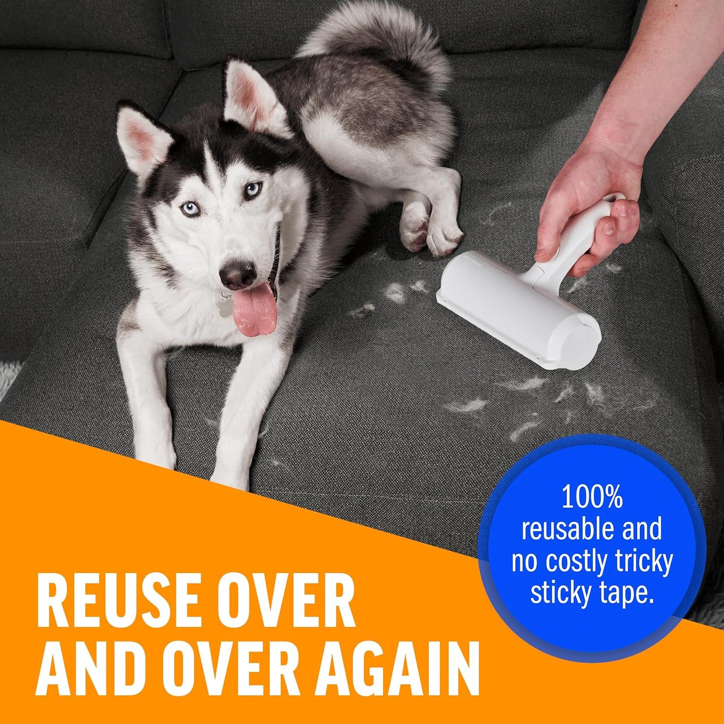 ChomChom Roller Pet Hair Remover – Reusable Lint Roller Pet Hair Removal Tool for Clothes, Couches, Cars and Travel - Cat Dog Hair Remover, Compact, No Sticky Refills Needed (Mini Roller)