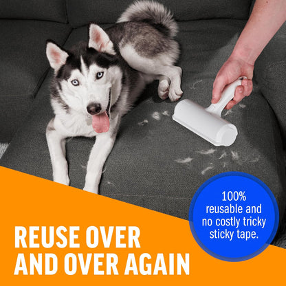 ChomChom Roller Pet Hair Remover – Reusable Lint Roller Pet Hair Removal Tool for Clothes, Couches, Cars and Travel - Cat Dog Hair Remover, Compact, No Sticky Refills Needed (Mini Roller)