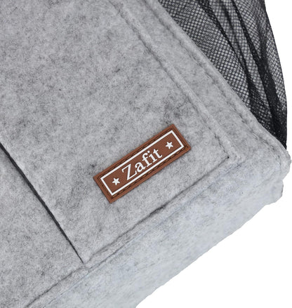 Zafit Bedside Caddy, Large Size Bedside Storage Organizer Bedside Organizer Caddy for Magazine Remotes Phone (13.4'' x 18.1'' Plus Size, Dark Grey)
