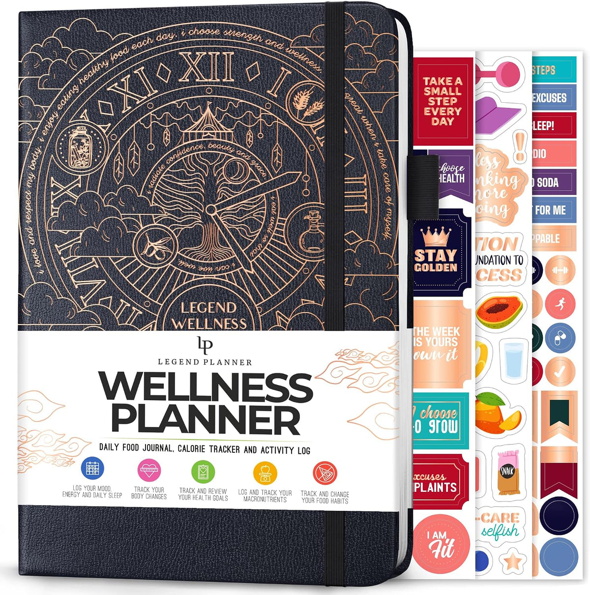 Legend Food Journal, Weight Loss & Meal Tracking Diary 5.8x8.3 Hot Pink