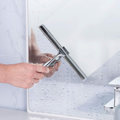 Shower Squeegee for Glass Doors, Squeegee for Shower Glass Door, Window and Car Glass, Mirrors - All-Purpose Stainless Steel Squeegee, 10 Inches and Black