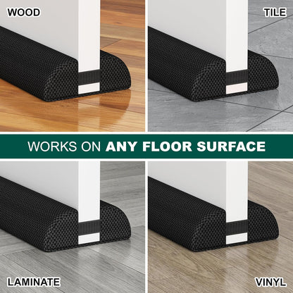 HADOR 30 Inch Door Draft Stopper, Fits 24-30" Doors, 0.5-1.7" Gaps, Gray | Double-Sided Under Door Gap Filler, Blocks Drafts, Dust, Light and Pet Hair, Easy Slide-On Fit, Machine Washable