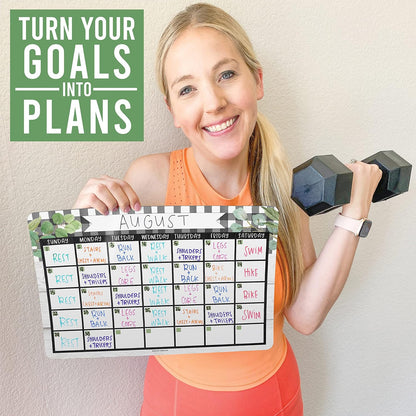 Hadley Designs Magnetic Calendar for Refrigerator - Kraft White Magnetic Dry Erase Calendar, Dry Erase Calendars for Wall, Magnet Fridge Calendars, Notepad for Fridge with Magnet
