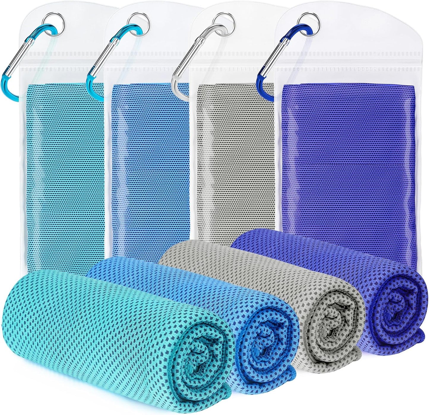 4 Pack Cooling Towels for Neck and Face(40"x12"), Cooling Neck Wraps, Ice Towel for Hot Weather, Soft Breathable Gym Towel, Cool Towel for Workout, Camping, Yoga, Sport, Running