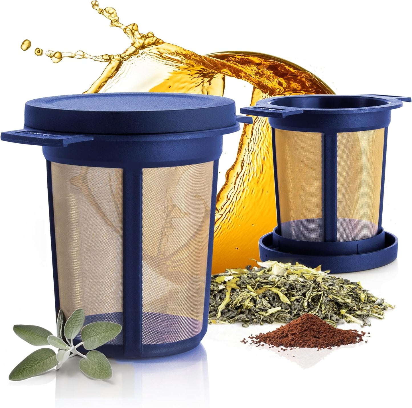 Finum Reusable Stainless Steel Coffee and Tea Infusing Mesh Brewing Basket, Large, Black