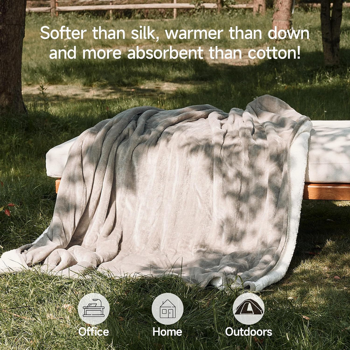 GOTCOZY Heated Blanket-Soft Plush Electric Blanket 50"X60"(Grey)