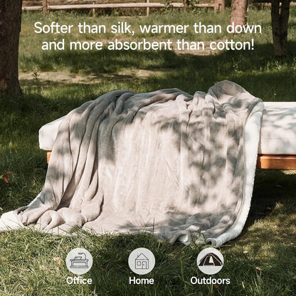GOTCOZY Heated Blanket-Soft Plush Electric Blanket 50"X60"(Grey)