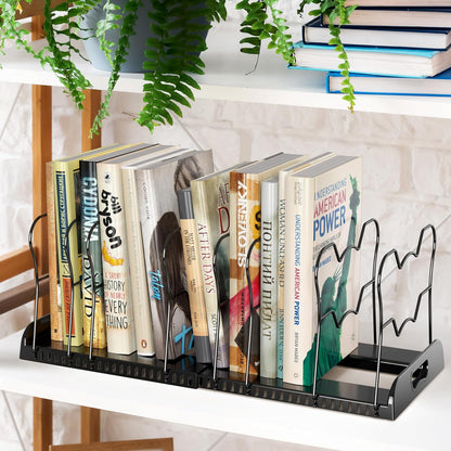 Simple Houseware Expandable Pan Rack 10 Adjustable Compartments, White | Kitchen Cabinet Organizer for Pots, Pans, Lids & Bakeware - Pantry & Countertop Storage