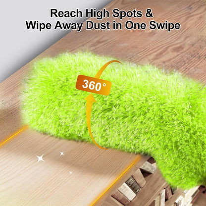 Tiumso Microfiber Feather Duster 5-in-1 Kit, Dusters for Cleaning, Duster with Extension Pole 100 Inches, Cobweb Duster, Microfiber Dusters for High Ceilings and Fans, Blinds, Cars and Furniture