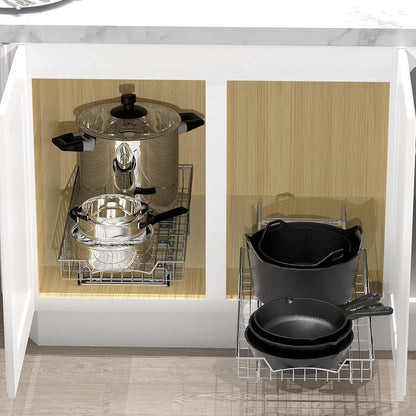 Simple Houseware Under Cabinet Pull Out Sliding Shelf, 21" Dx11 W, Chrome