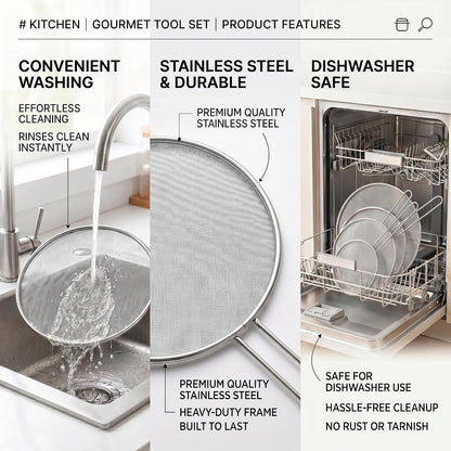 Silicone Splatter Screen for Frying Pan,Grease Splatter Guard,Heat-Resistant Splatter Guards for Cooking,Dishwasher Safe (9.8", 11.4", 13")