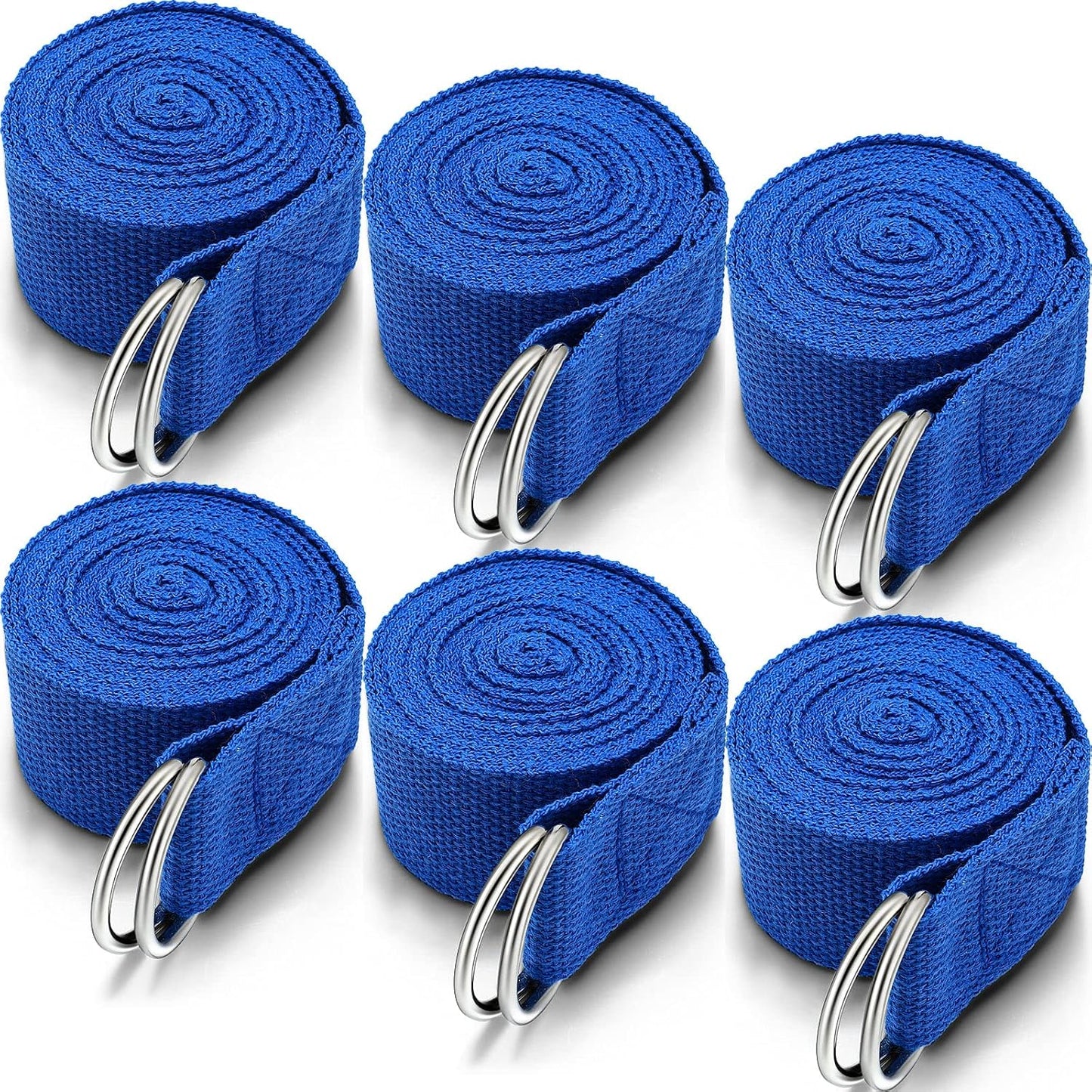 6 Pcs Yoga Strap for Stretching 8 ft Yoga Exercise Adjustable Straps Bands with Safe D Ring Buckle for Pilates, Gym Workouts, Fitness, Physical Exercise, Dance, Improve Flexibility