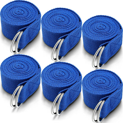6 Pcs Yoga Strap for Stretching 8 ft Yoga Exercise Adjustable Straps Bands with Safe D Ring Buckle for Pilates, Gym Workouts, Fitness, Physical Exercise, Dance, Improve Flexibility