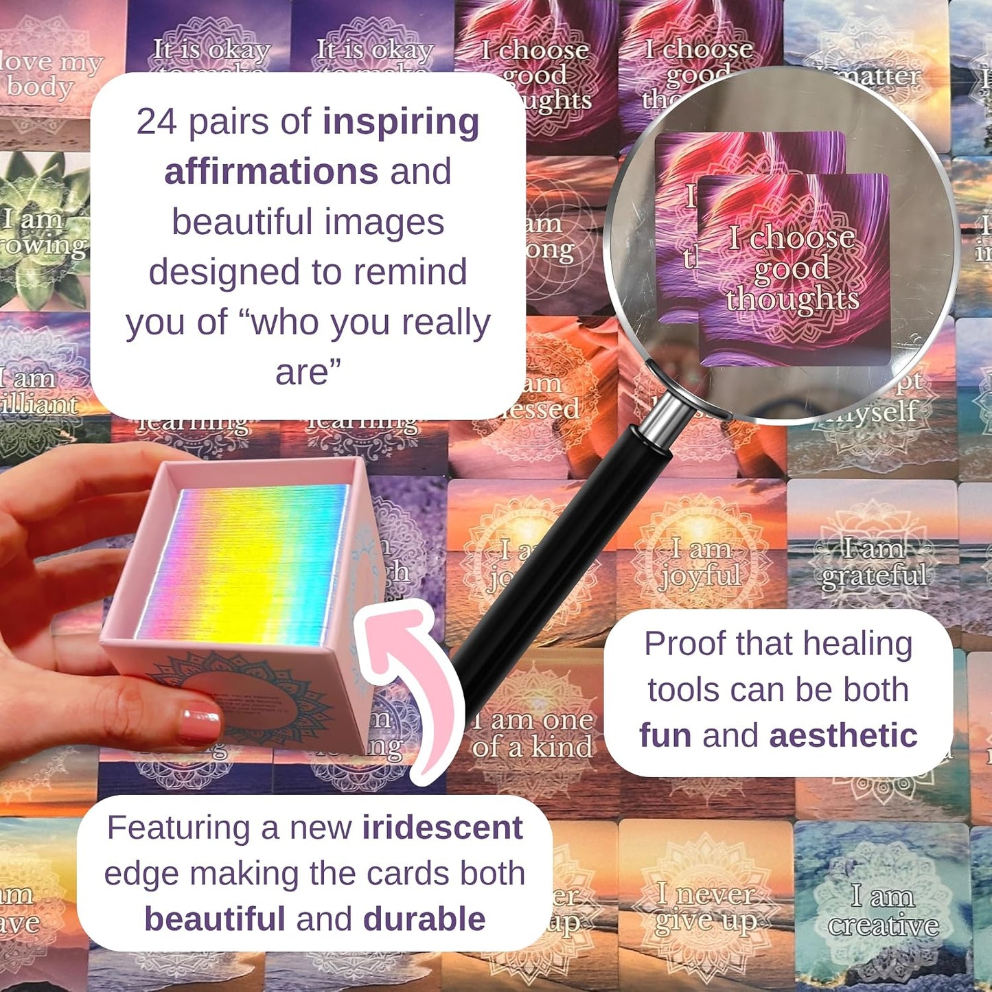Affirmation Memory Matching Card Game Remember Who You Are Classic Edition | Affirmation Memory Matching Card Game Remember Who You Are Classic Edition
