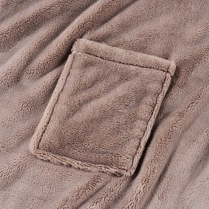 Berkshire Blanket Primalush™ Wearable Blanket, Cozy Loungewear Pocketed Plush Cape Wrap for Adults & Teens(Purple, One Size 58"X64")