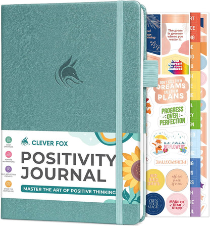 Clever Fox Positivity Journal - Daily Gratitude & Affirmation with Prompts - Motivational Mental Health Journal for Women & Men with Habit Tracker - Lasts 6 Months, A5 Size (Seashell)