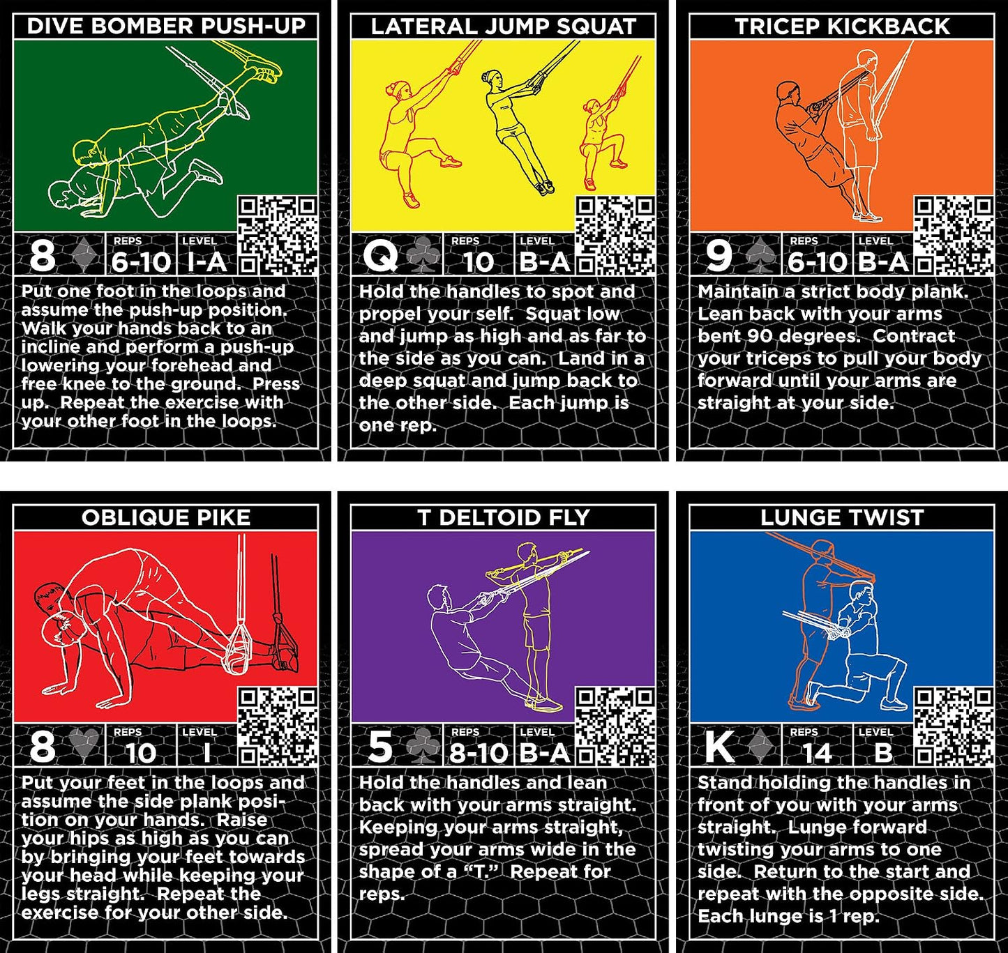 Stack 52 Suspension Exercise Cards Mega Pack | Suspended Bodyweight Resistance Workout Game. Video Instructions Included. Fun Home Fitness Program.