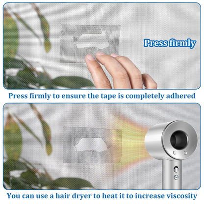 Gray Window Screen Repair Tape 2" x 40FT Fiberglass Strong Adhesive | Waterproof fiberglass mesh repair patch, fixes holes and tears, easy to cut and stick for window door screen repair