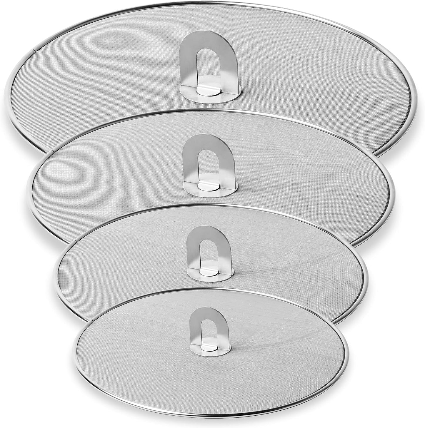 Homestia Splatter Screen for Frying Pan, 10 Inch Grease Splatter Guard | 304 Stainless Steel Ultra Fine Mesh Lids, Splatter Screen for Cooking, Rust-Free - No Oil Mess, No Burns, with Fold Flat Knob