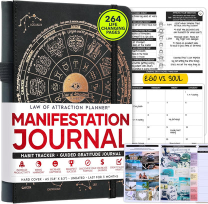 Freedom Mastery Daily Journal of Gratitude, Productivity & Habit Tracker | Undated 90-Day Planner with Daily Reflection, Mindfulness, Positivity, Vision Board & Stickers, Gratitude Journal for Women